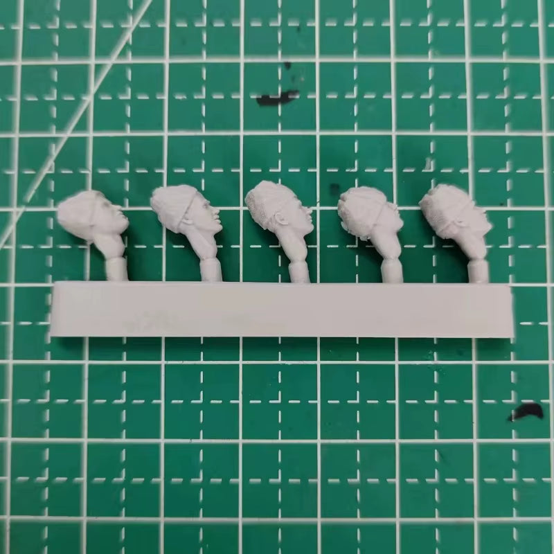 Russian Soldier Heads with Fur Hats 1/35 Resin Figure Set 5-Pack - resin model view 2