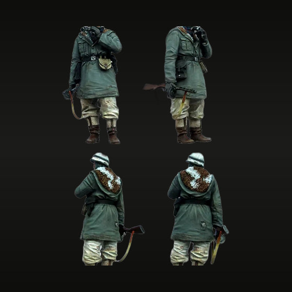 WWII German Wehrmacht Winter Soldier with MP40 1/35 Resin Figure Kit