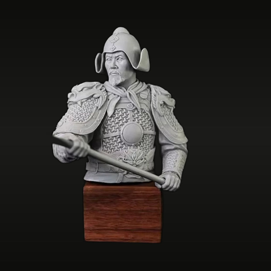 Medieval Chinese Warrior with Staff 1/10 Resin Bust Kit - unpainted resin model kit
