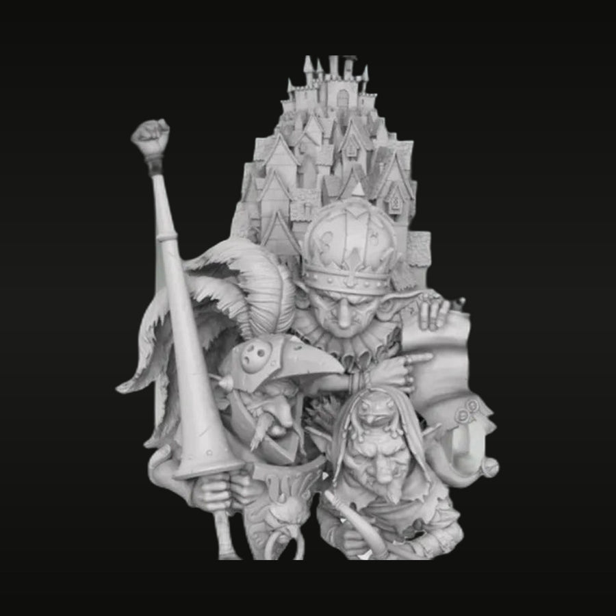 Fantasy Goblin King on Throne Diorama Set 1/10 Resin Kit - unpainted resin model kit