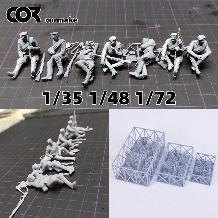 WWII Soviet Soldiers Rest Diorama Set 1/72 Resin Kit - resin model view 2