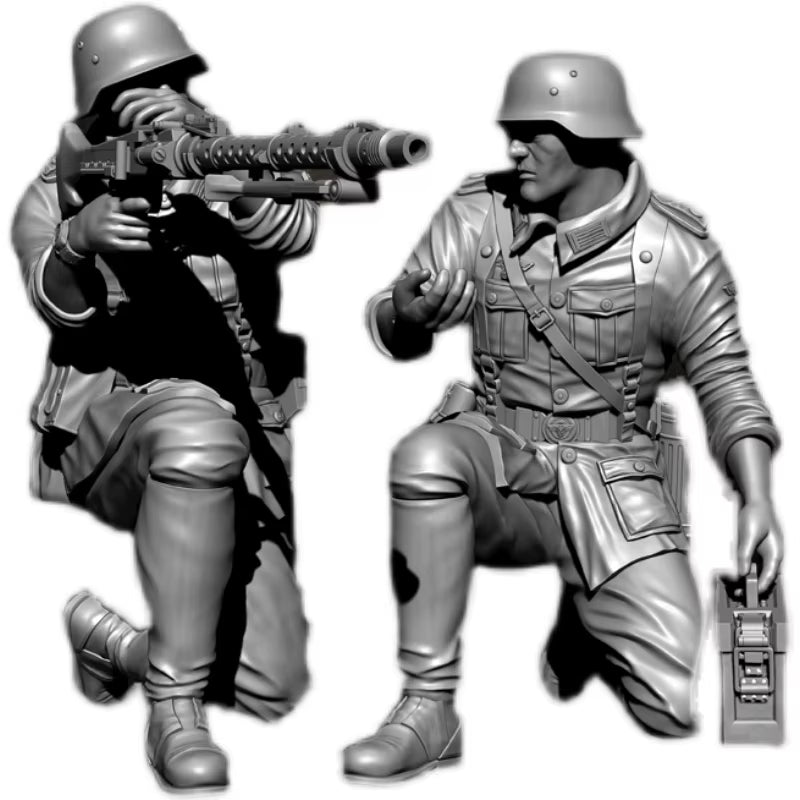 WWII German Infantry MG42 and MP40 Team 1/35 Resin Figure Kit - resin model view 4