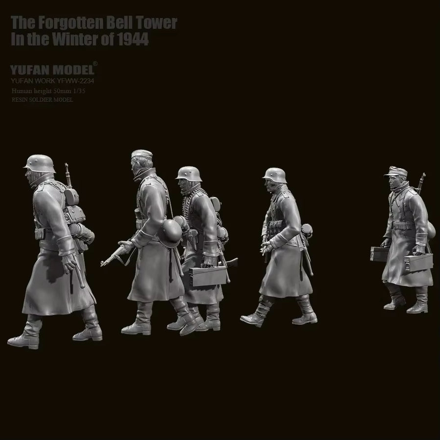 WWII German Infantry Squad Eastern Front 1941-43 50mm Resin Figures Set - resin model view 2