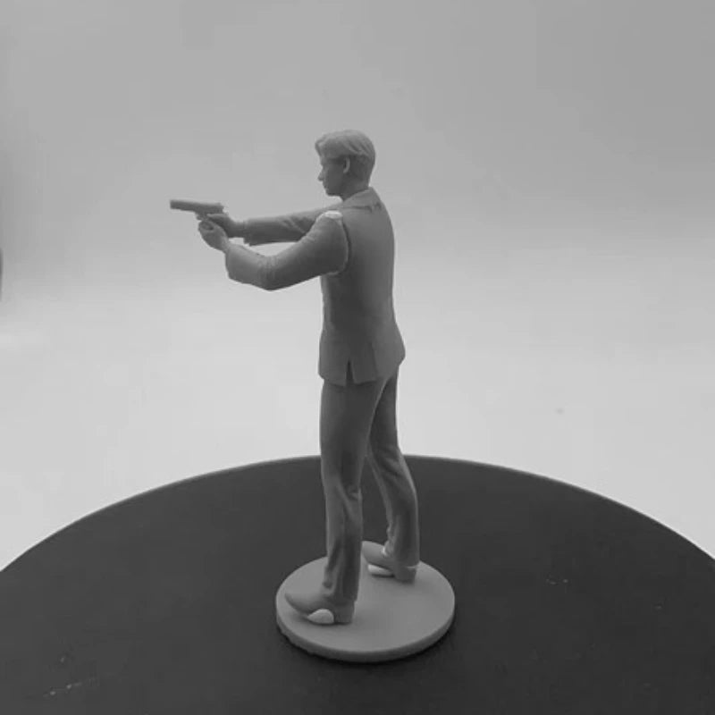 Modern Businessman with Fedora Hat 75mm Resin Figure Kit - resin model view 5
