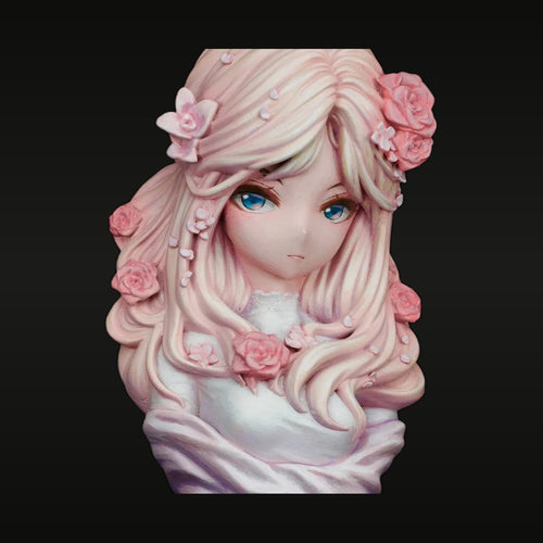 Pink Flower Maiden Fantasy Resin Bust Figure