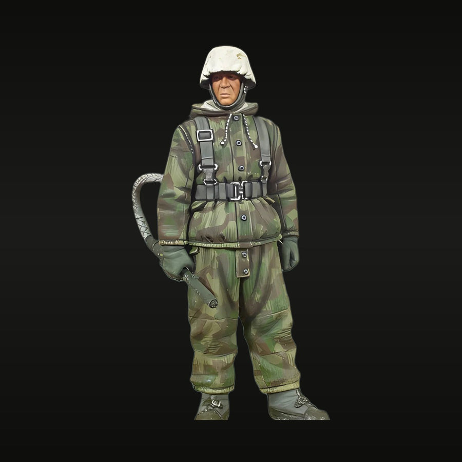 WWII Soviet Flamethrower Operator Winter Whitewash 1/35 Resin Figure Kit - unpainted resin model kit