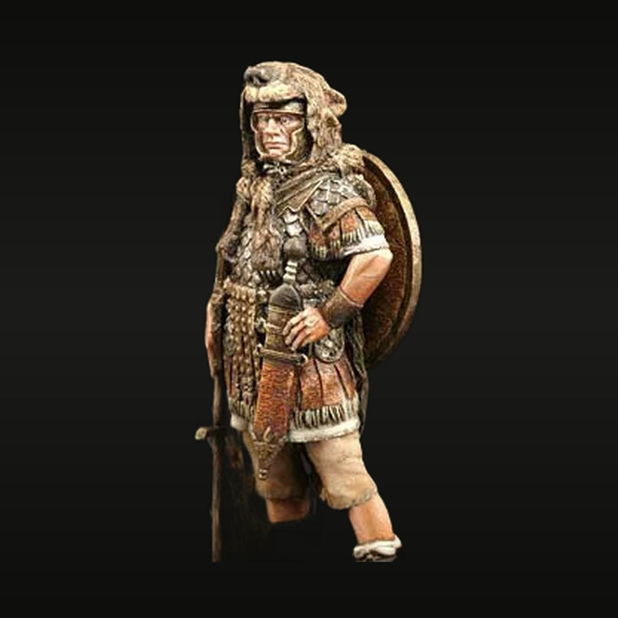 Ancient Roman Centurion with Spear and Shield 54mm Resin Figure - unpainted resin model kit