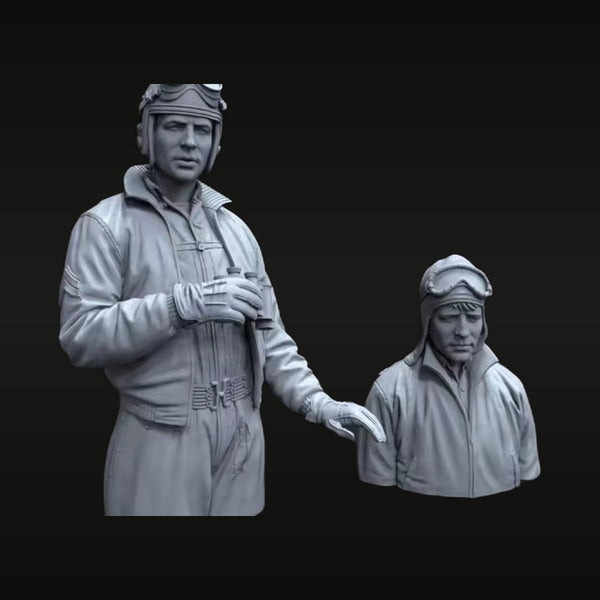 WWII US Aviator Pilot Busts 1/16 Resin Kit Set