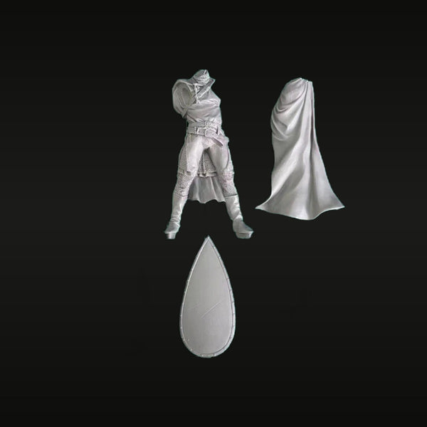 Medieval Knight with Shield and Cloak 90mm Resin Figure Kit