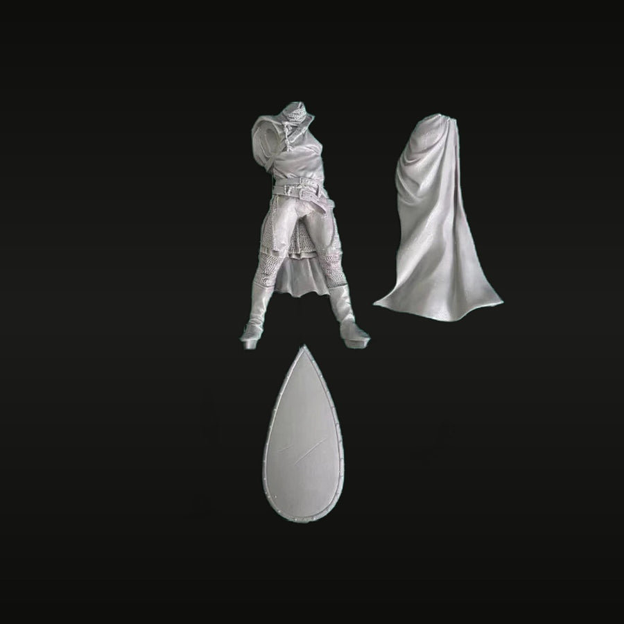 Medieval Knight with Shield and Cloak 90mm Resin Figure Kit - unpainted resin model kit