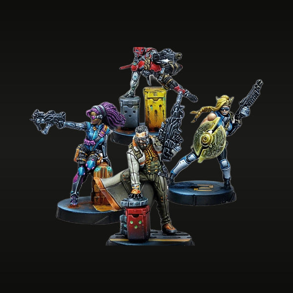 Sci-Fi Cyberpunk Characters Set with Futuristic Weapons 40mm Resin Figure Kit