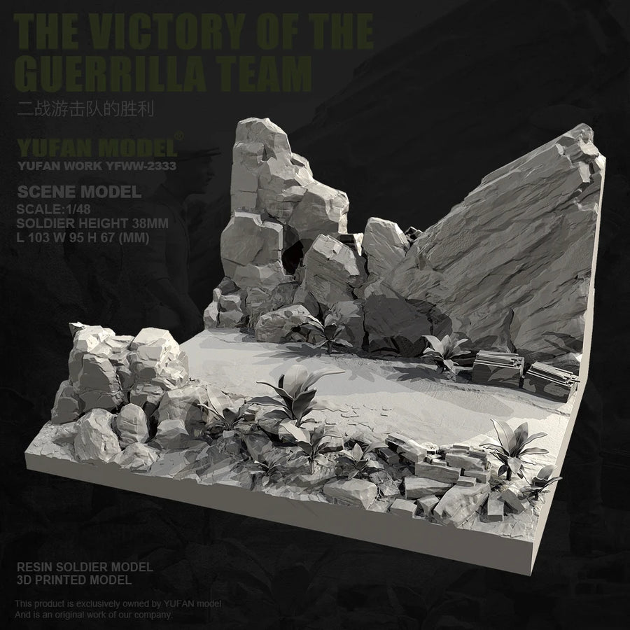 Mountain Warfare Alpine Terrain Diorama Base 1/48 Resin Kit - resin model view 3