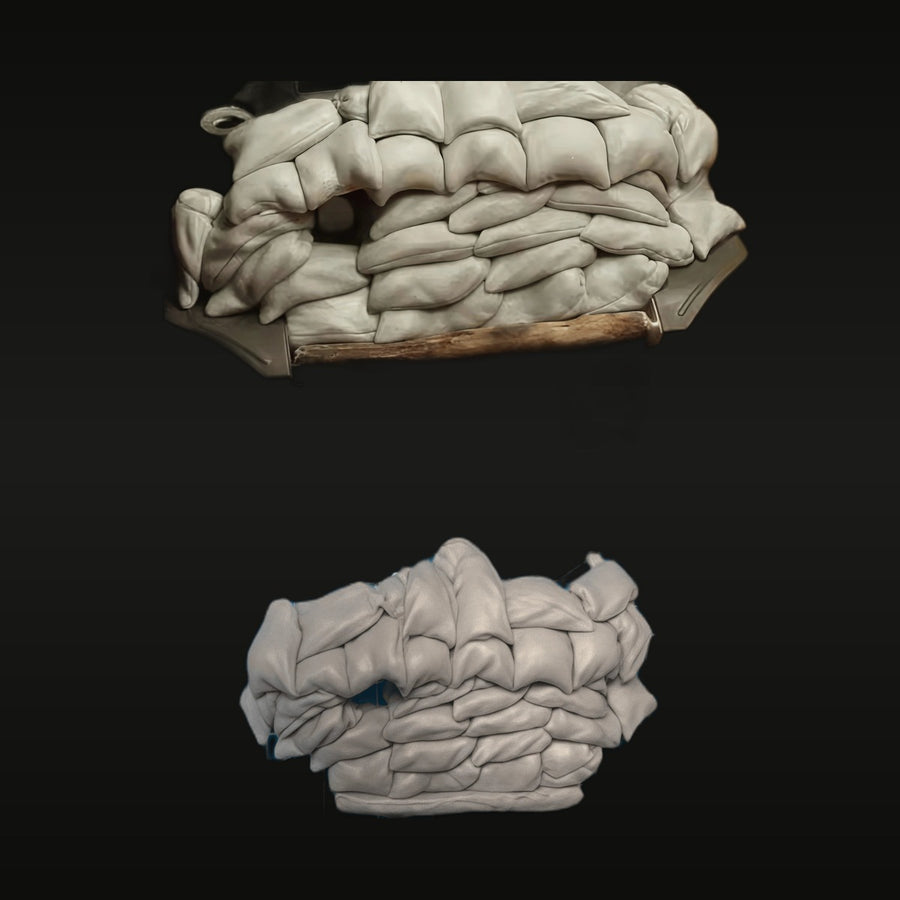 WWII Sherman Tank Sandbag Armor Hull Detail 1/35 Resin Accessory Kit - unpainted resin model kit