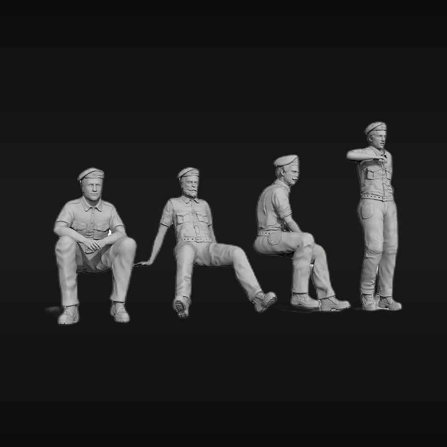 WWII American Tank Crew Personnel Set 1/72 Resin Figure Kit - unpainted resin model kit