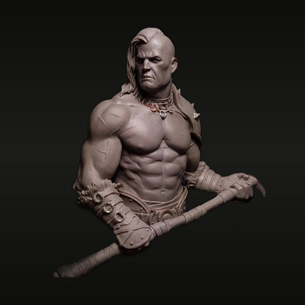 Fantasy Tribal Warrior with Double Axe 1/12 Resin Bust