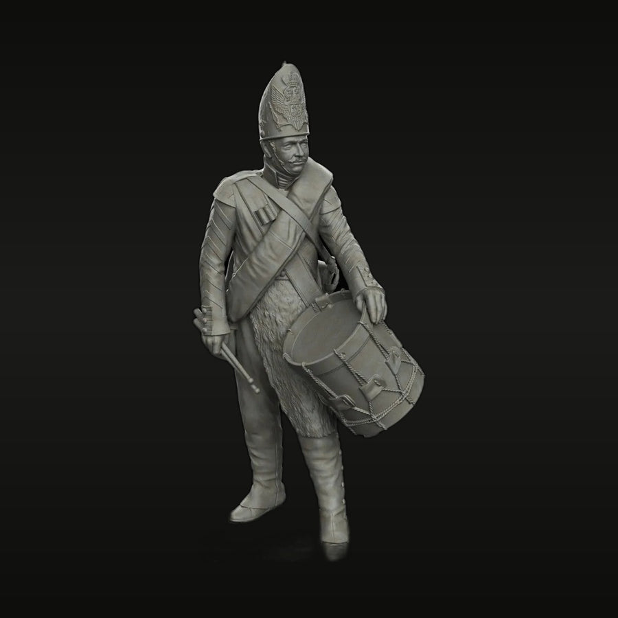 Russian Imperial Drummer 75mm Resin Figure Kit - unpainted resin model kit