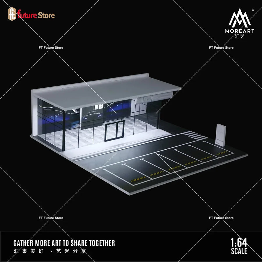 1/64 Scale Simulate Miniature Parking Lot Light Architecture Diorama Car Park Street Scene Building Model Showroom Decor Display