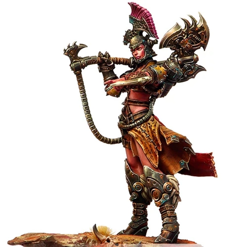 Fantasy Female Steampunk Warrior with Cannon 1/24 Resin Figure Kit - resin model view 3