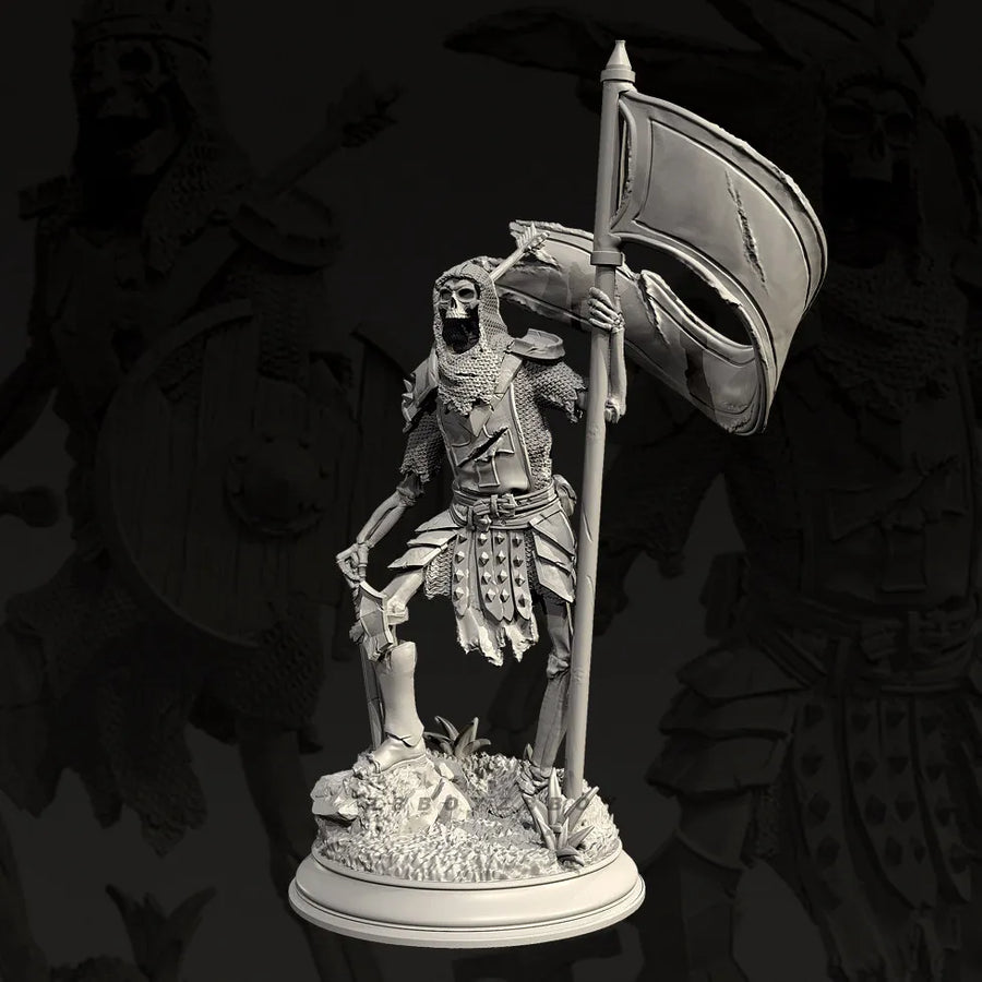 Fantasy Undead Skeletal Archer with Crossbow 28mm Resin Figure Kit - resin model view 2