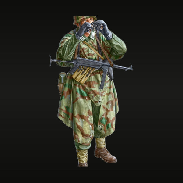 WWII German Wehrmacht Observer with MP40 Splinter Smock 1/16 Resin Figure Kit