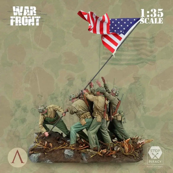 WWII US Marines Mount Suribachi Flag Raising 1945 1:35 Resin Diorama Kit