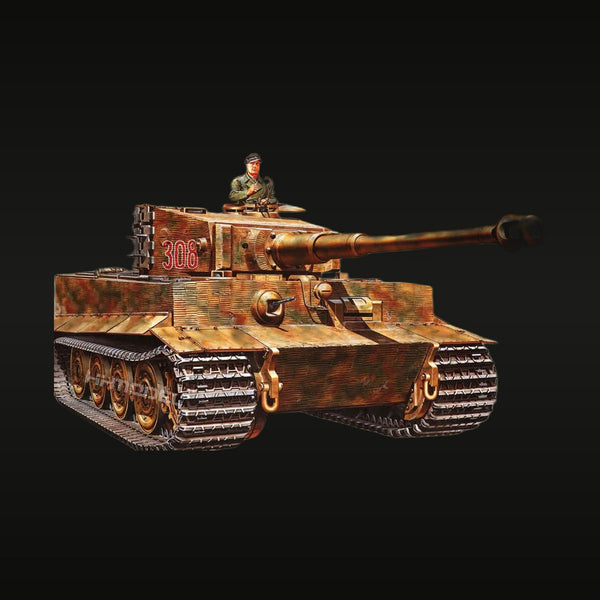 WWII German Tiger I Tank with Crewman 1/35 Resin Painted Model