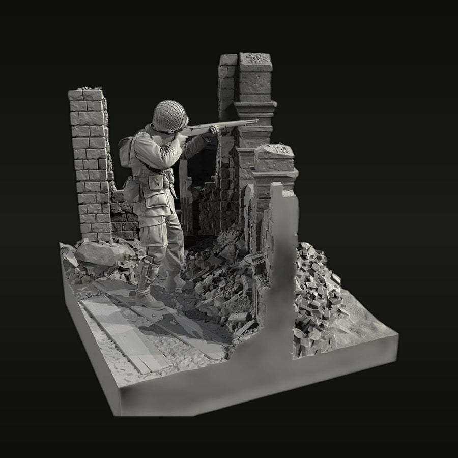 WWII British Soldier Urban Combat 1944 1/48 Resin Figure Kit - unpainted resin model kit