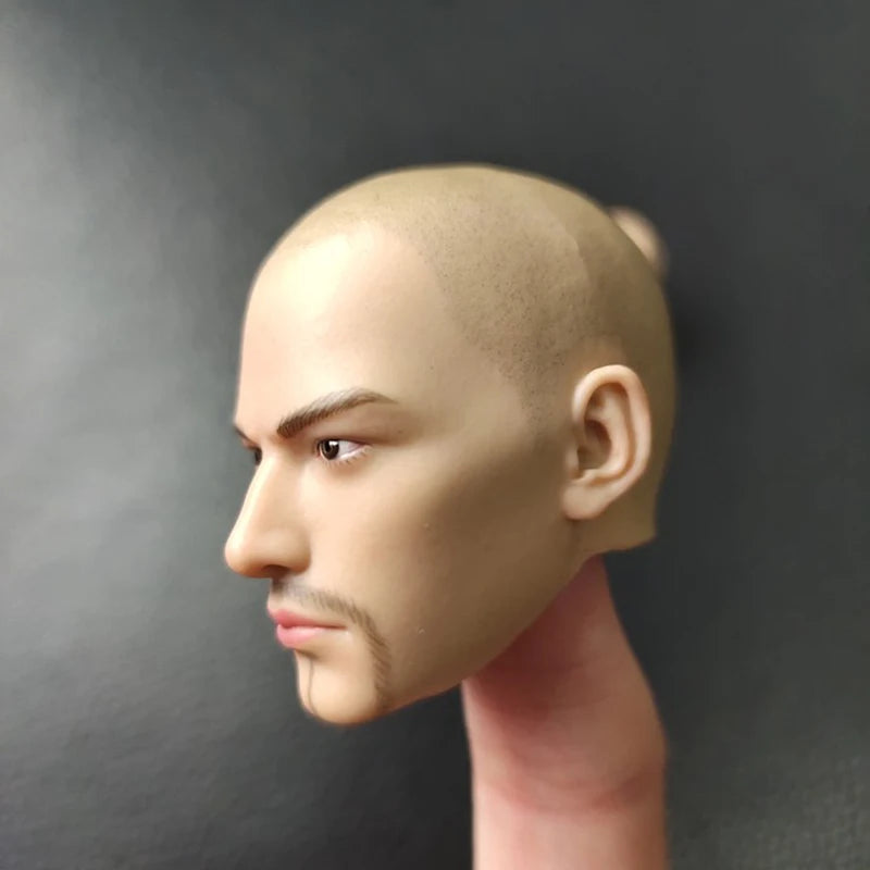 1/6 Scale Holy Monk Head Sculpt PVC Bald Man Asia Head Carving Model Fit 12'' Male Soldier Action Figure Body Dolls Toy
