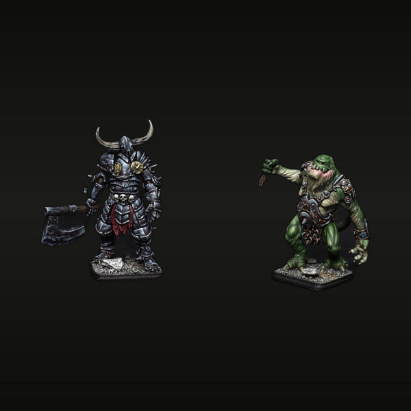 Fantasy Demon Warrior & Orc Brute Set 50mm Resin Figure Kit
