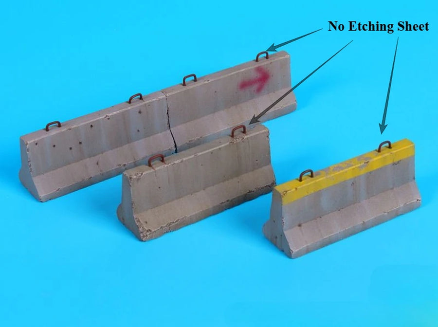 WWII Concrete Roadblock Barriers Set 1/35 Resin Terrain Kit - resin model view 2
