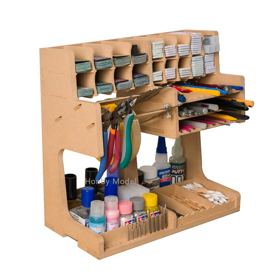 Wooden Tiered Display Organizer Rack for Resin Figures 1/35 Diorama Accessory - resin model view 3