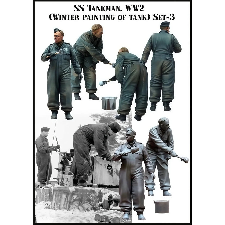 WWII German Panzer Crewmen Winter 1943 1/35 Resin Figure Set - resin model view 3