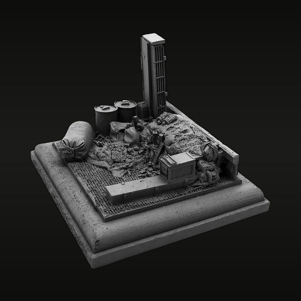 WWII Battlefield Destroyed Tower Diorama Base 1/35 Resin Terrain Kit