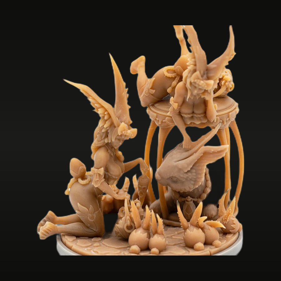 Fantasy Winged Rabbit Egg Incubation Diorama 38mm Resin Kit - unpainted resin model kit