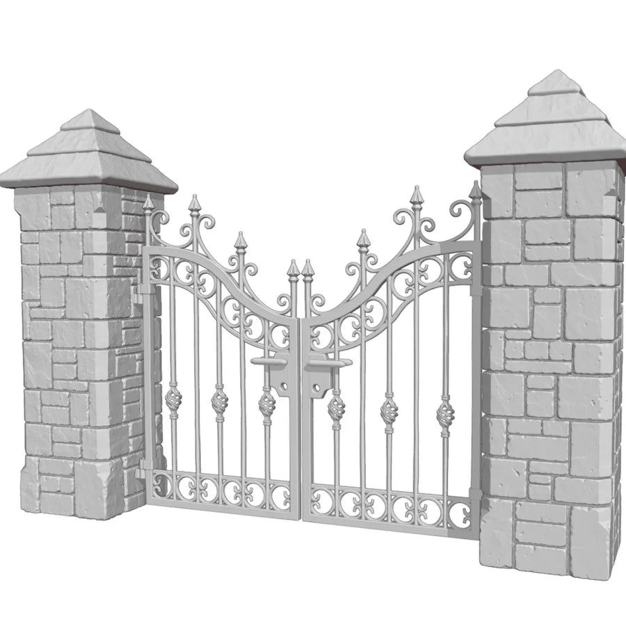 Wrought Iron Gate 01 1/35 Resin 3D Print Kit - resin model view 2