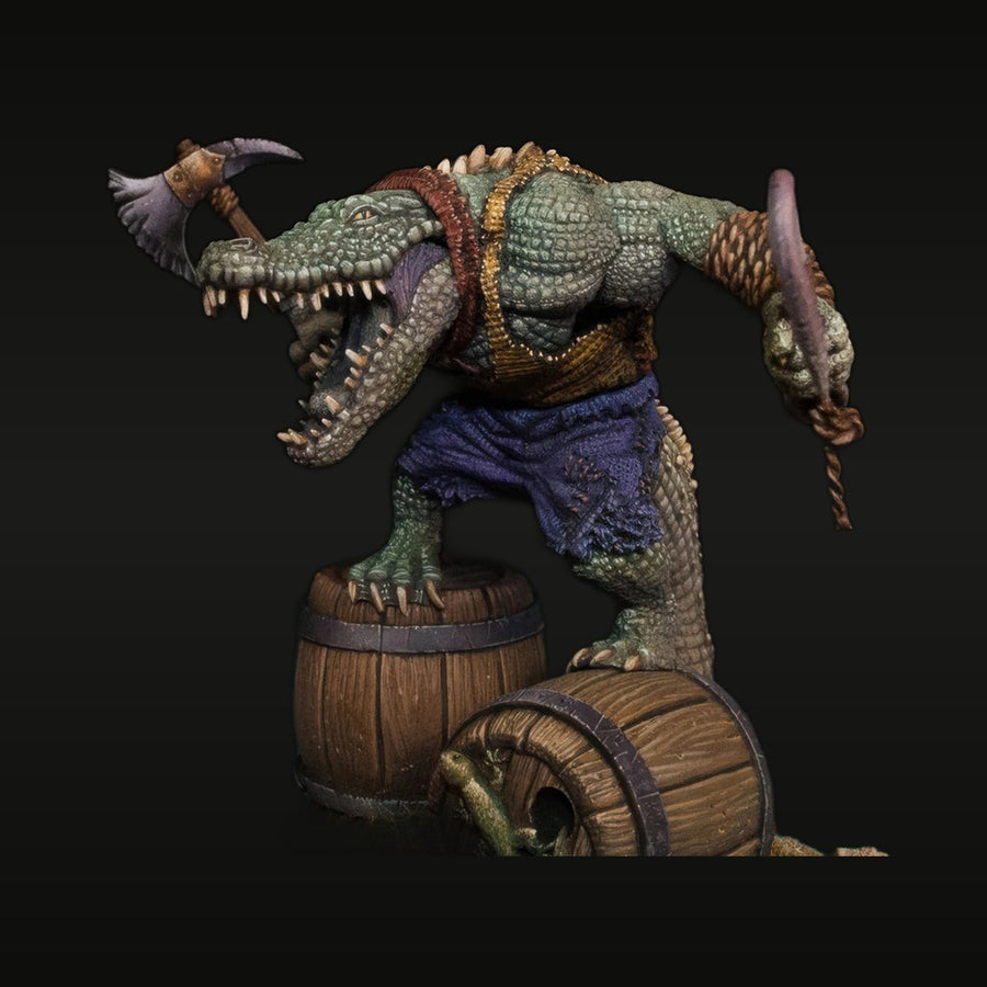 Fantasy Crocodile Pirate Captain Diorama Set 40mm Resin Kit - unpainted resin model kit