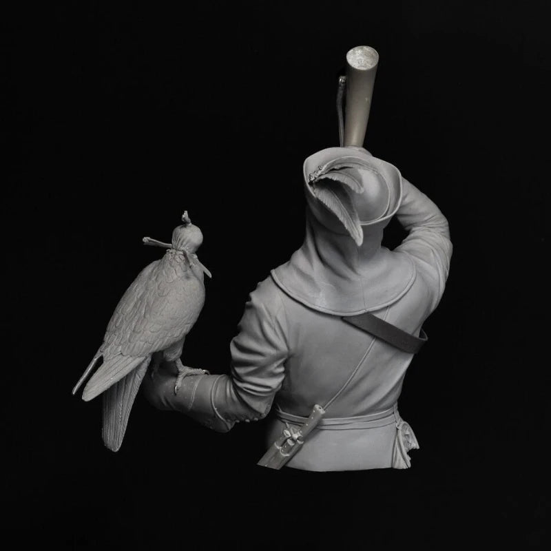 Medieval European Warrior with Kettle Hat 1/10 Scale Resin Bust Kit - resin model view 5
