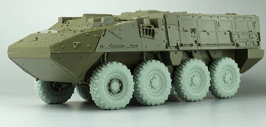 1/35 Scale Die-Cast Resin Model Assembled Kit US M1126 Stryker XML Sagged Wheel Set (No Vehicle) Unassembled and Unpainted
