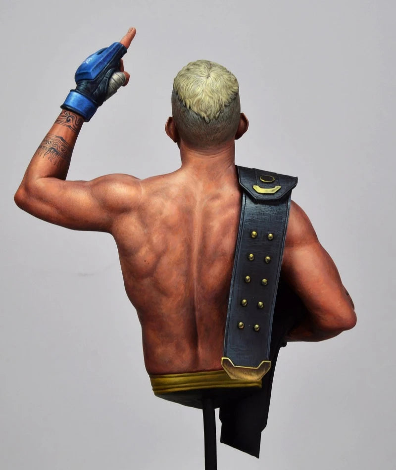 MMA Fighter Champion with Wrapped Hands 1/10 Scale Resin Bust Kit - resin model view 4