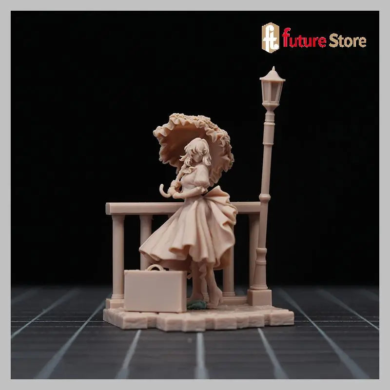 Vintage Girl with Suitcase & Lion 1/64 Resin Diorama Figure Kit - resin model view 2