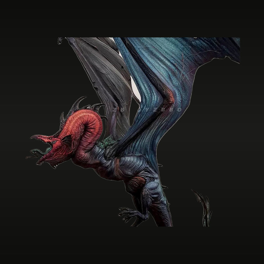 Fantasy Demon Bust with Red Horns and Bat Wings 120mm Resin Kit - unpainted resin model kit