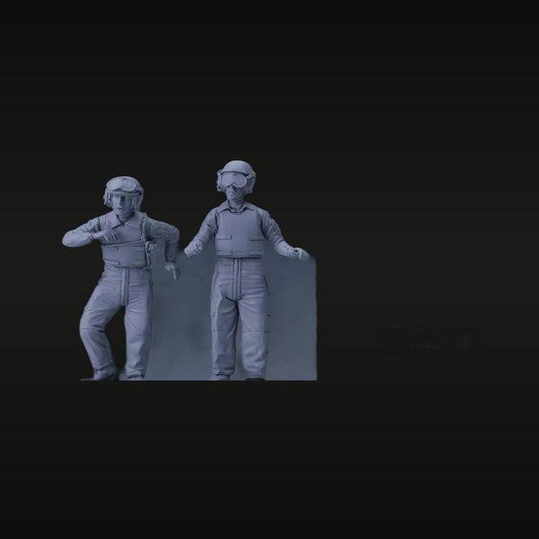 Modern Military Soldiers with Body Armor Set of 2 1/35 Resin Figure Kit
