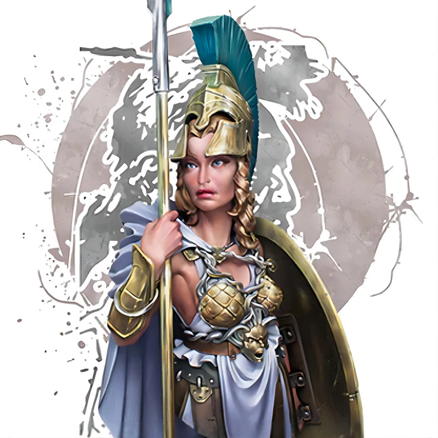 1:10 Die-Casting Resin Model GK Bust Statue of Warrior and Female Warrior in Unpainted Condition