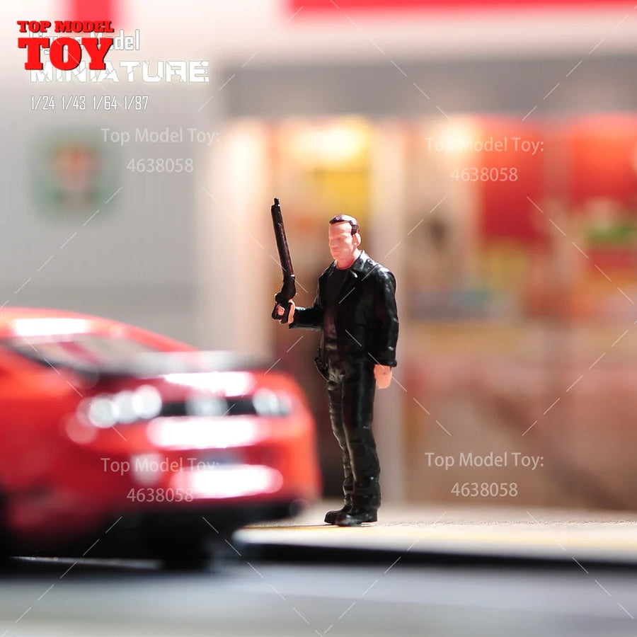 Modern Suited Male Action Figure with Rifle 1/24 Resin Figure Kit - resin model view 5