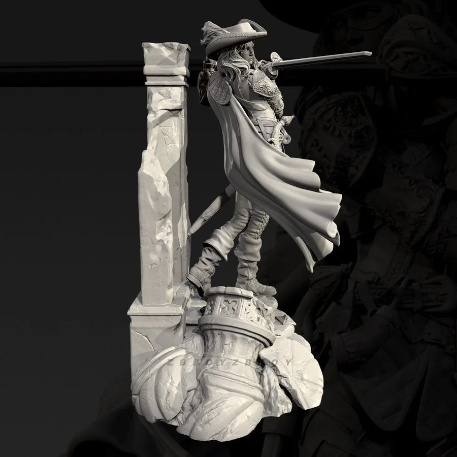 Reptilian Musketeer with Rapier | 38mm | Resin Figure Kit - resin model view 4