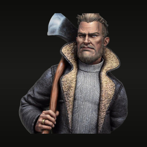 Bearded Lumberjack with Axe 1/10 Scale Resin Bust