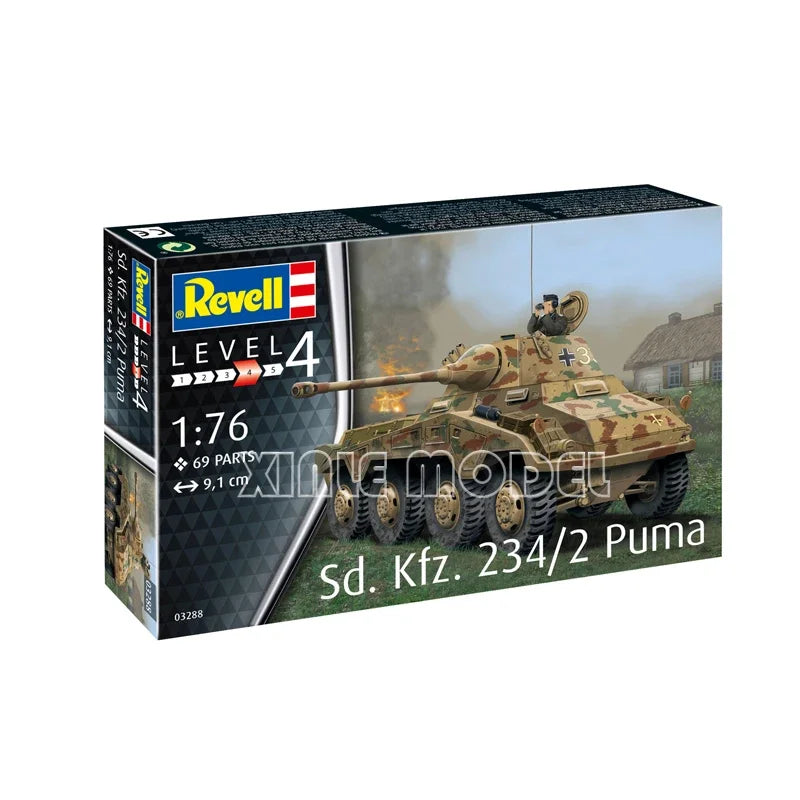 Revell Plastic Assembled Tank Model Kit 03288 Sd. Kfz.234/2 Puma Wheeled Armored Vehicle 1/76