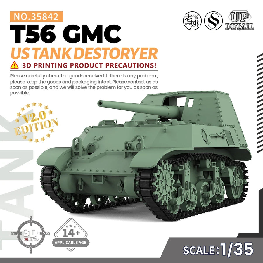 US T56 GMC Tank Destoryer  SS842 1/35 1/72 1/144 Military Model Kit Miniature Static Model