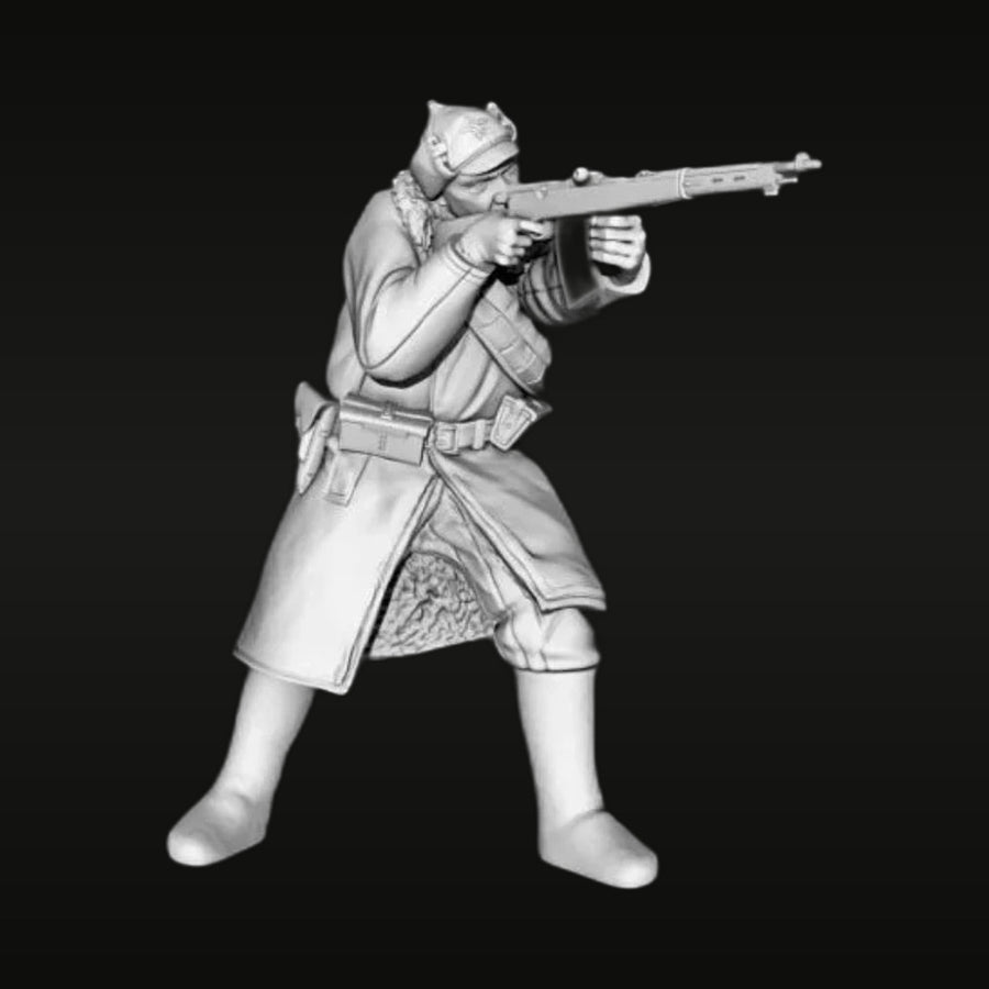 Soviet Red Army Soldier Winter Uniform Mosin-Nagant 1/35 Resin Figure Kit - unpainted resin model kit
