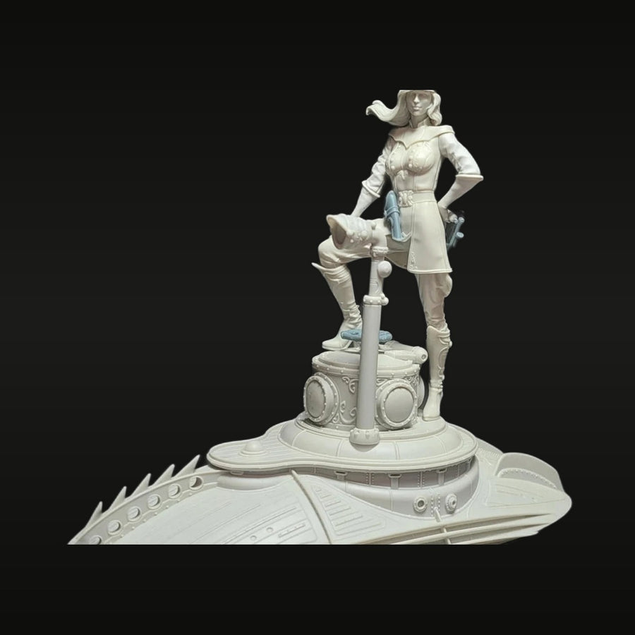 Steampunk Submarine Captain 1/24 Resin Figure Diorama Kit - unpainted resin model kit